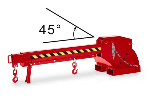 DENIOS kraanarm, uitschuifbaar en in hoogte verstelbaar, draagvermogen 1250 - 8000 kg, rood 