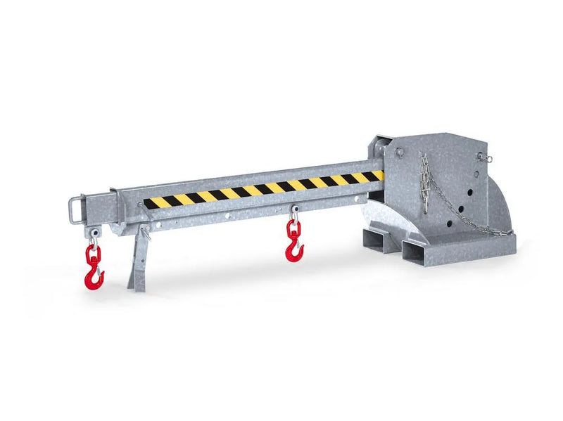 Bras de grue DENIOS, extensible et réglable en hauteur, capacité de charge 650 - 3000 kg, galvanisé 