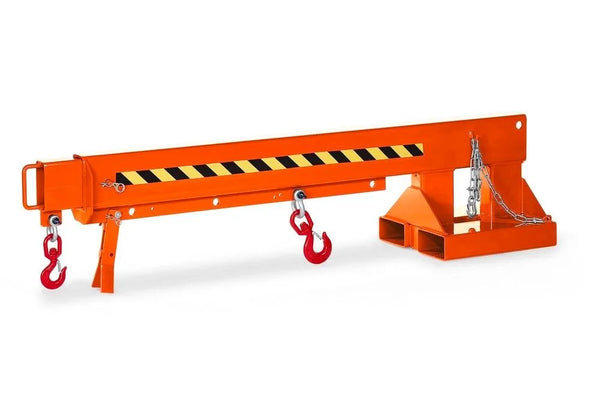 Bras de grue DENIOS, extensible, capacité de charge 650 - 3000 kg, orange 