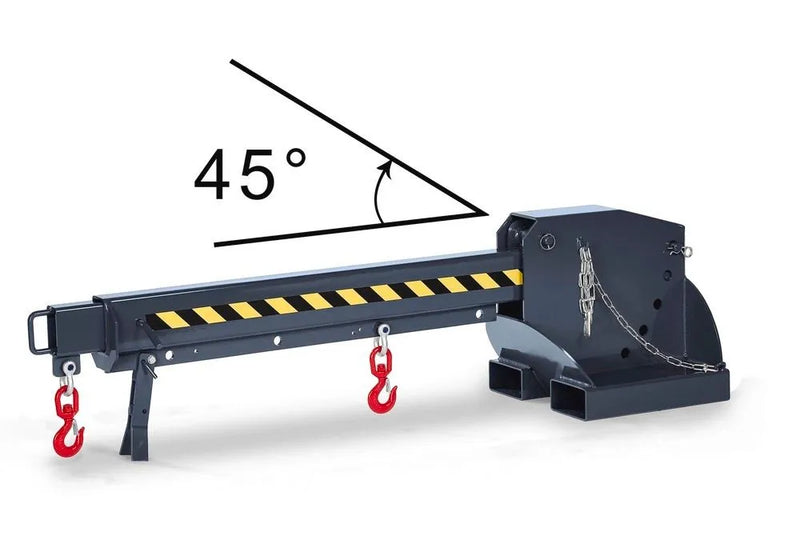 Bras de grue DENIOS, extensible et réglable en hauteur, capacité de charge 1000 - 5000 kg, anthracite 