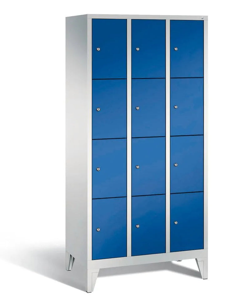 DENIOS Fächerschrank Cabo Auf Füssen, 12 Fächer, B 900, H 1850, T 500 Mm, Grau/blau