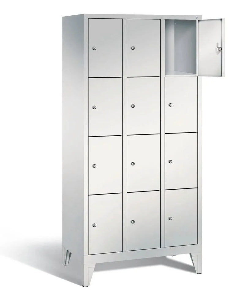 DENIOS Fächerschrank Cabo Auf Füssen, 12 Fächer, B 900, H 1850, T 500 Mm, Grau/grau