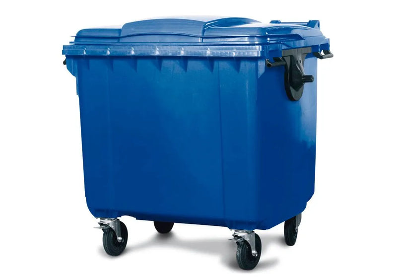 Conteneur à déchets DENIOS en polyéthylène (PE), capacité de 1100 litres, bleu 