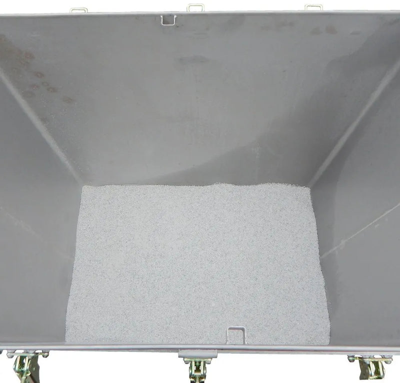 DENIOS Lithium-ionen-akku-transportbox Edelstahl, 800 L, M-box X2, Füllmaterial Pyrobubbles®