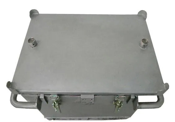 DENIOS Lithium-ionen-akku-transportbox Edelstahl, 187 L, S-box X1, Füllmaterial Pyrobubbles®