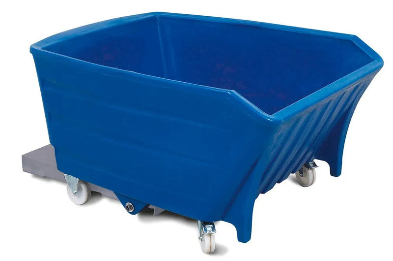 DENIOS Heavy-Duty kiepcontainer van polyethyleen (Pe), 500 liter volume, blauw 