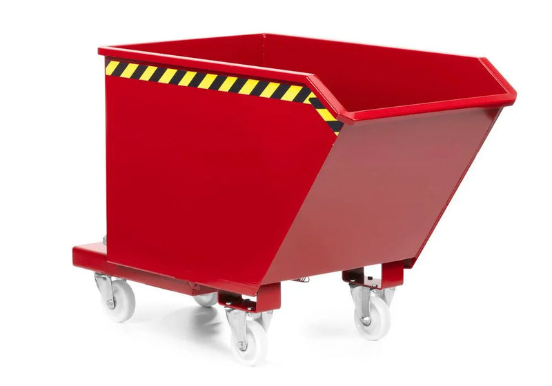 DENIOS Kantelcontainer van staal, 500 liter volume, rood 