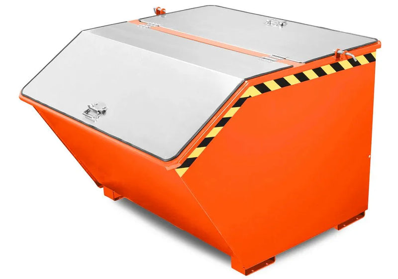 DENIOS Kippbehälter Aus Stahl, 300 Liter Volumen, Orange