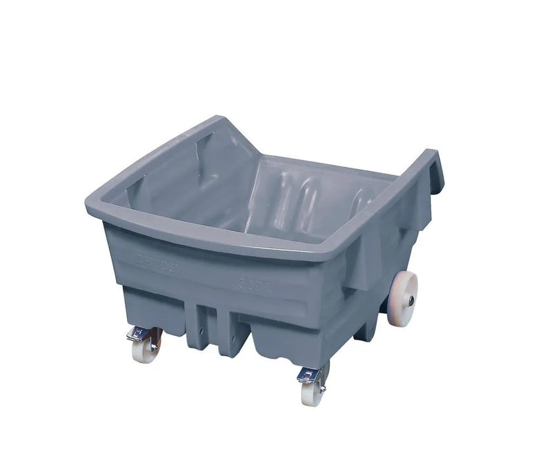 DENIOS Kippwagen Aus Polyethylen (Pe), Mit Rollen, 750 Liter Volumen, Grau