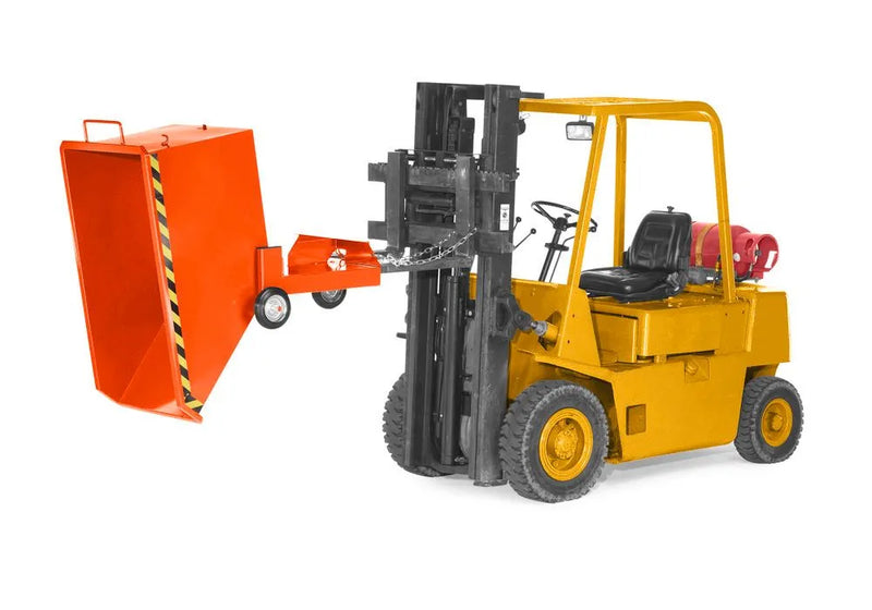 DENIOS Kippwagen Aus Stahl, 250 Liter Volumen, Orange