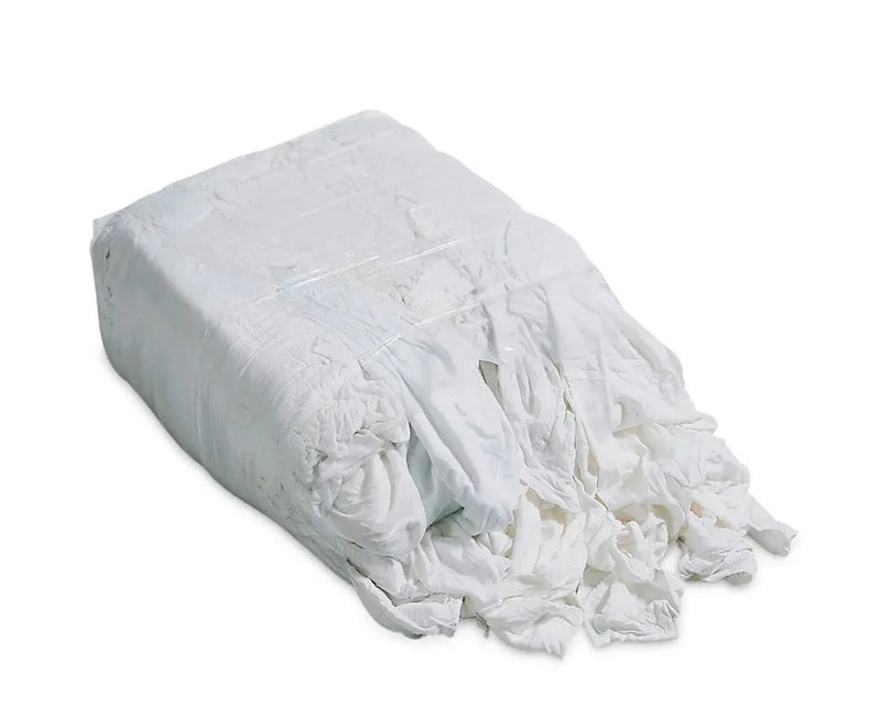 Chiffons de nettoyage en jersey DENIOS Tw, en tissus de coton blanc, 1 palette, 30 cubes de presse de 10 kg chacun 