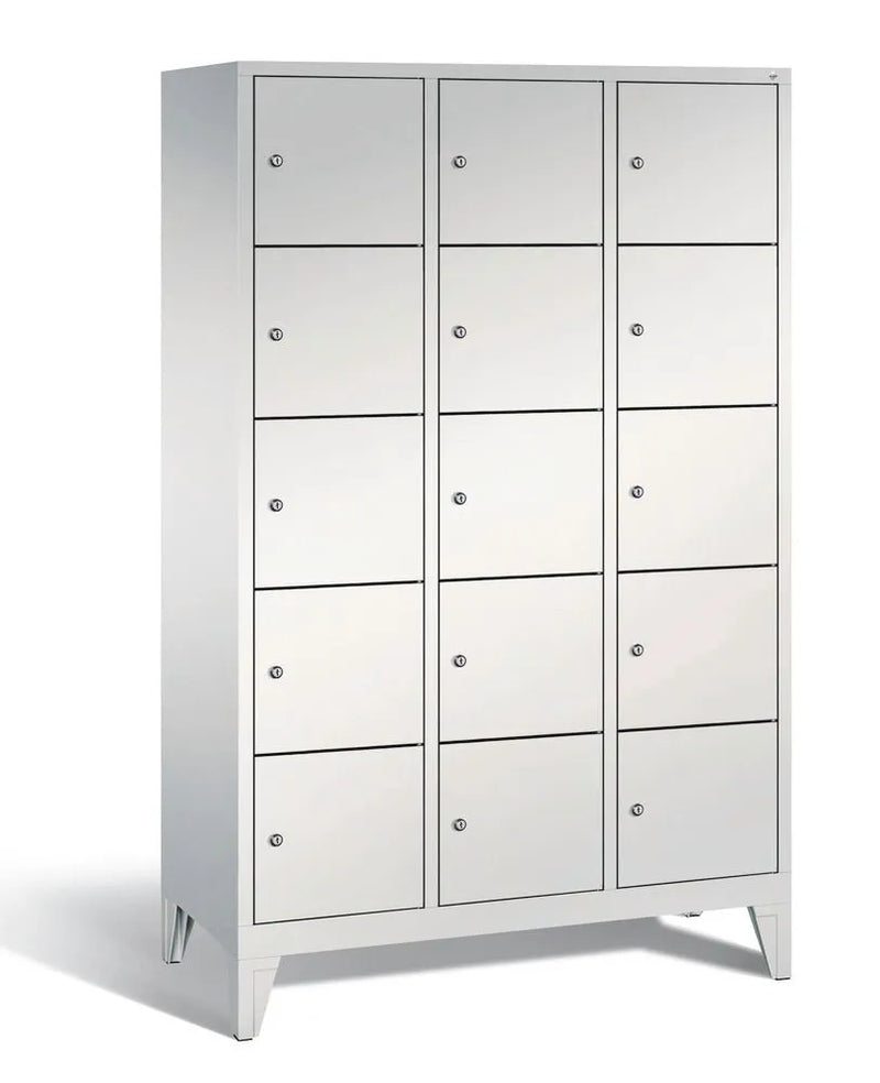 DENIOS Fächerschrank Cabo Auf Füssen, 15 Fächer, B 1200, H 1850, T 500 Mm, Grau/grau