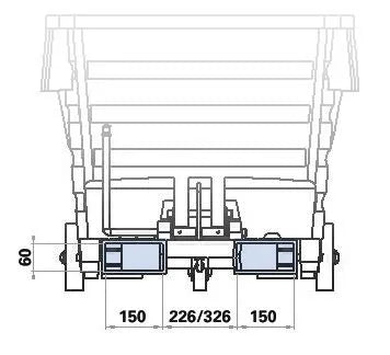 Chariot basculant DENIOS en polyéthylène (PE), avec passages de fourches, volume 300 litres, bleu 