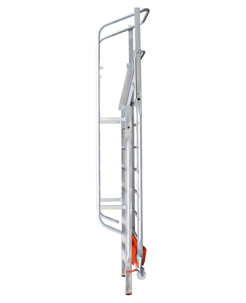 DENIOS Platformladder Vario Compact, Aluminium Met Platform, 9 Treden 