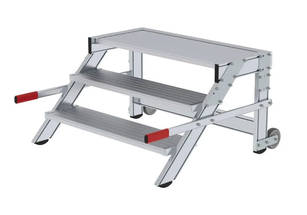 Plateforme de travail mobile DENIOS, en aluminium, 3 marches, largeur de marche 1000 mm 