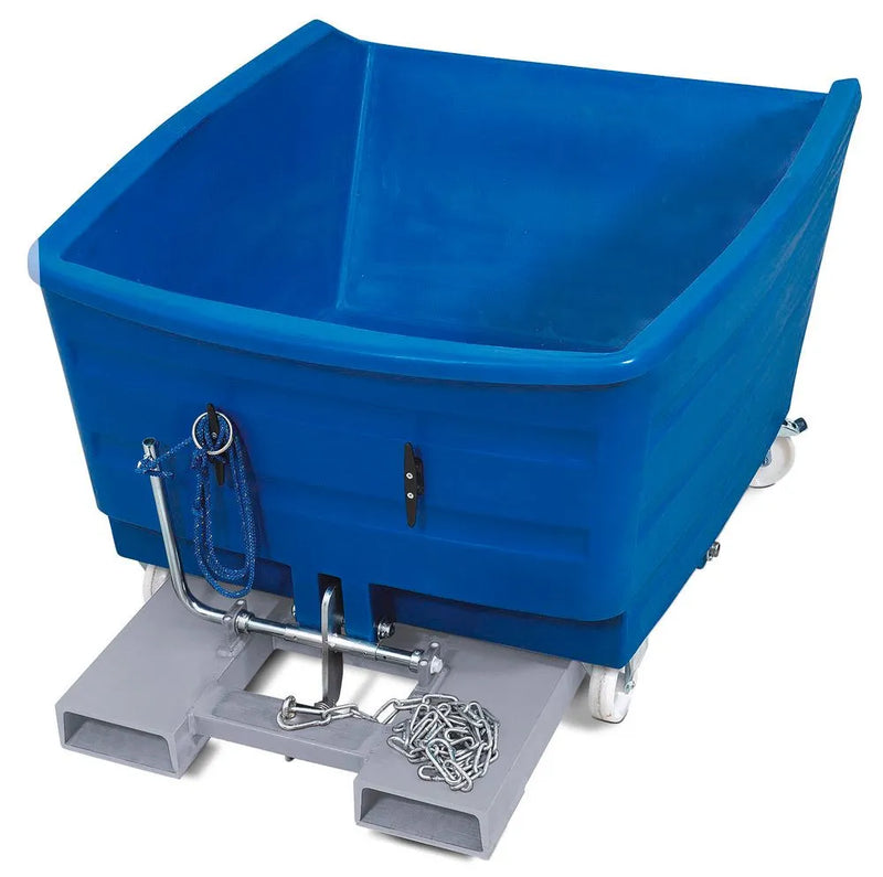 DENIOS Heavy-Duty kiepcontainer van polyethyleen (Pe), 500 liter volume, blauw 