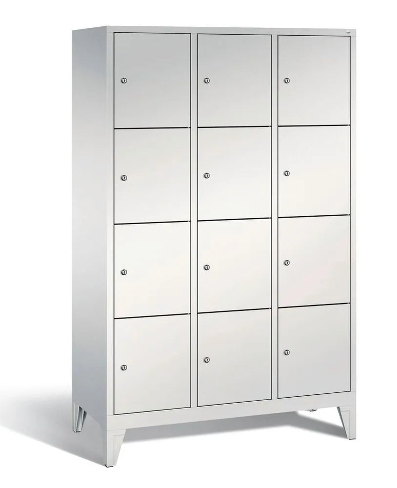 DENIOS Fächerschrank Cabo Auf Füssen, 12 Fächer, B 1200, H 1850, T 500 Mm, Grau/grau