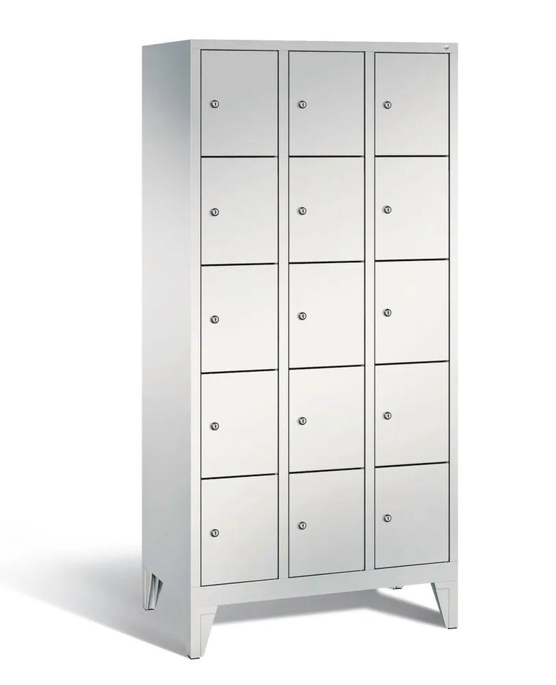 DENIOS Fächerschrank Cabo Auf Füssen, 15 Fächer, B 900, H 1850, T 500 Mm, Grau/grau