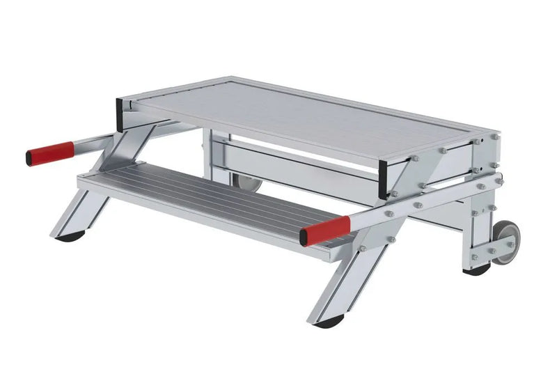 Plateforme de travail mobile DENIOS, en aluminium, 2 marches, largeur de marche 800 mm 