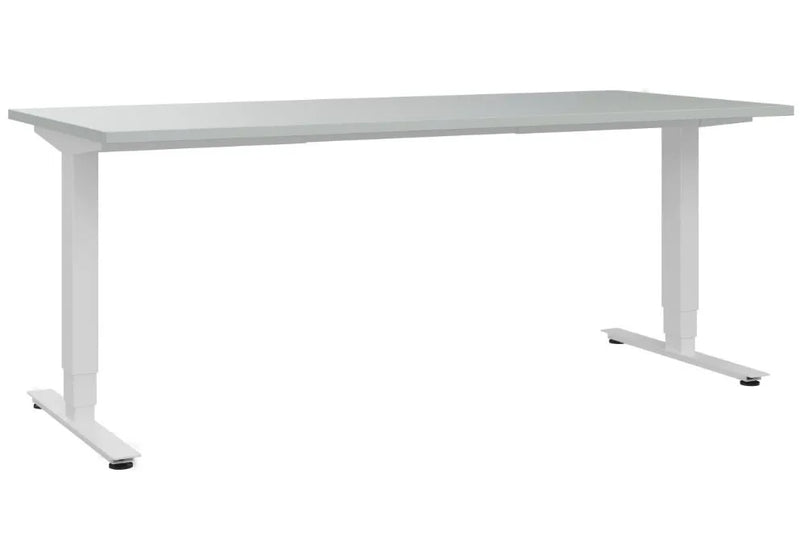 DENIOS C+P Schreibtisch Asisto, Höhenverstellbar, Stahl/dbs, 1800 X 800 Mm, Weiss/lichtgrau