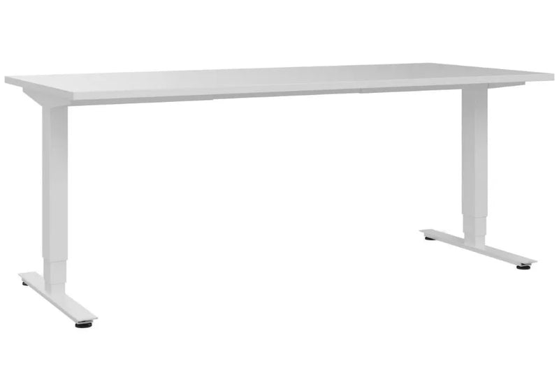 Bureau DENIOS C+P Asisto, réglable en hauteur, acier/dbs, 1800 x 800 mm, blanc/gris clair 