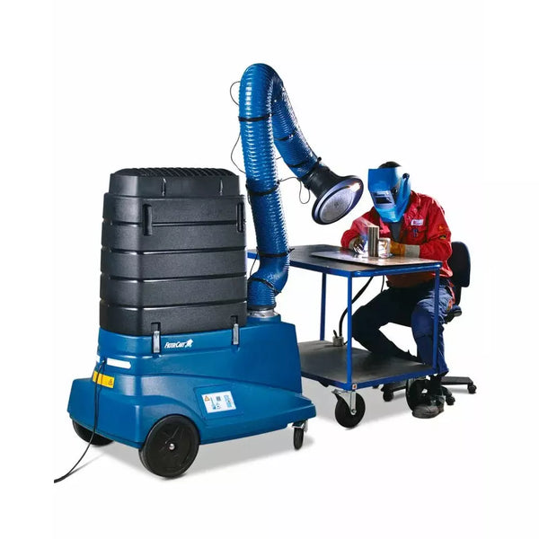 DENIOS Mobiele Extractor Actieve Kool, Filtratie van Geuren, Gassen uit Organen. oplosmiddelen, 2 mtr. arm 