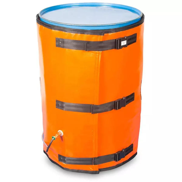 Enveloppe chauffante DENIOS pour fûts de 200 litres, protection antidéflagrante T4, 1800 - 1950 mm, 540 watts 