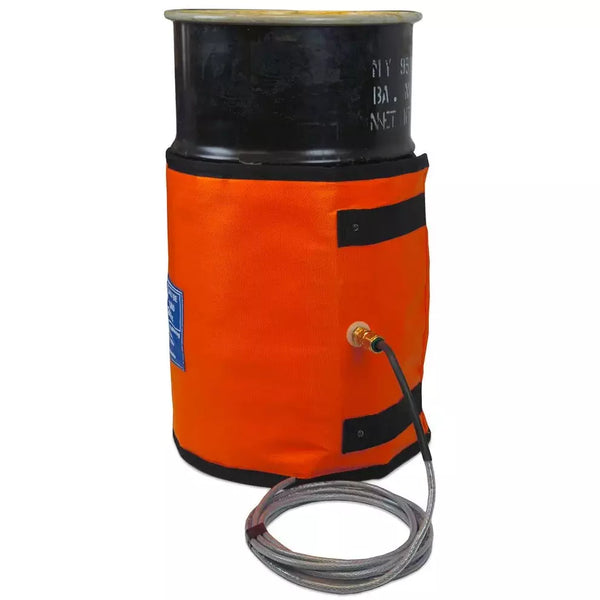 Enveloppe chauffante DENIOS pour fûts de 30 litres, protection antidéflagrante T4, 870 - 1020 mm, 90 watts 