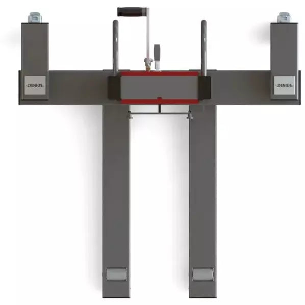 DENIOS vatenheffer Secu Ex, vatenklem, 200 tot 220 l vaten, smal chassis, hefhoogte 120-700 mm, Atex