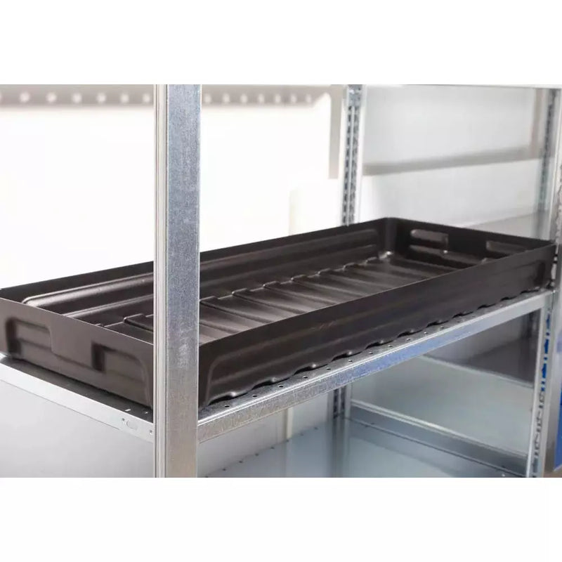 Rack pour matières dangereuses DENIOS Gkw 1360 Pro, 4 plateaux PE, 1360 x 637 x 2000 mm, champ de base 