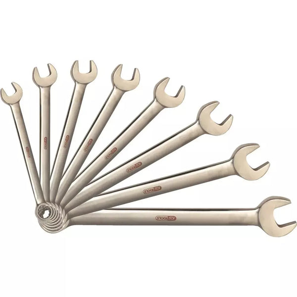 DENIOS Ks Tools Ringmaulschlüssel-set, Titan, 8-teilig, Abgewinkelt, Extrem Leicht, Antimagnetisch