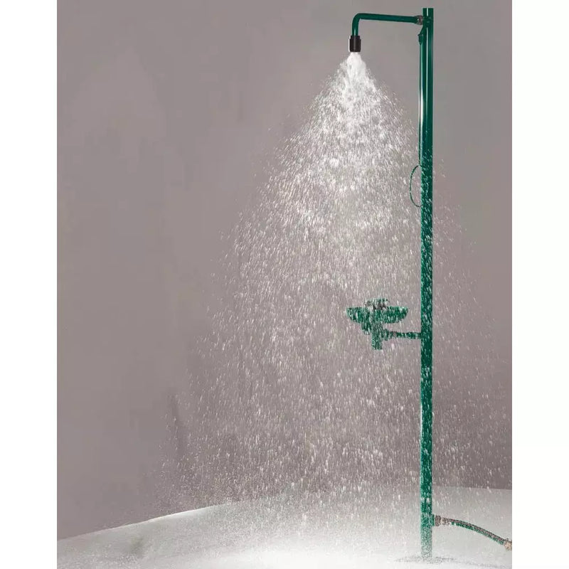 DENIOS Body Shower Met Oogdouche Met Kunststof Opvangbak, Groen, Vloermontage, Br 837085, Dvgw 