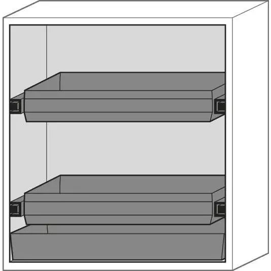 DENIOS Asecos Feuerbeständiger Gefahrstoffschrank Edition, 2 Auszugswannen, Gelb, One-touch, Typ G 122