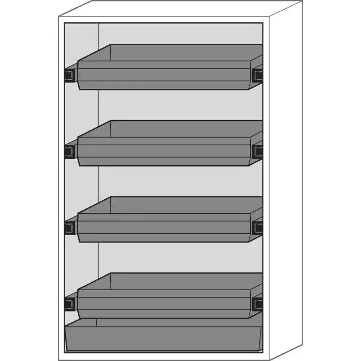 DENIOS Asecos brandwerende kast voor gevaarlijke stoffen Edition-g, 4 uittrekbare laden, grijs, type Ga 1200-4 