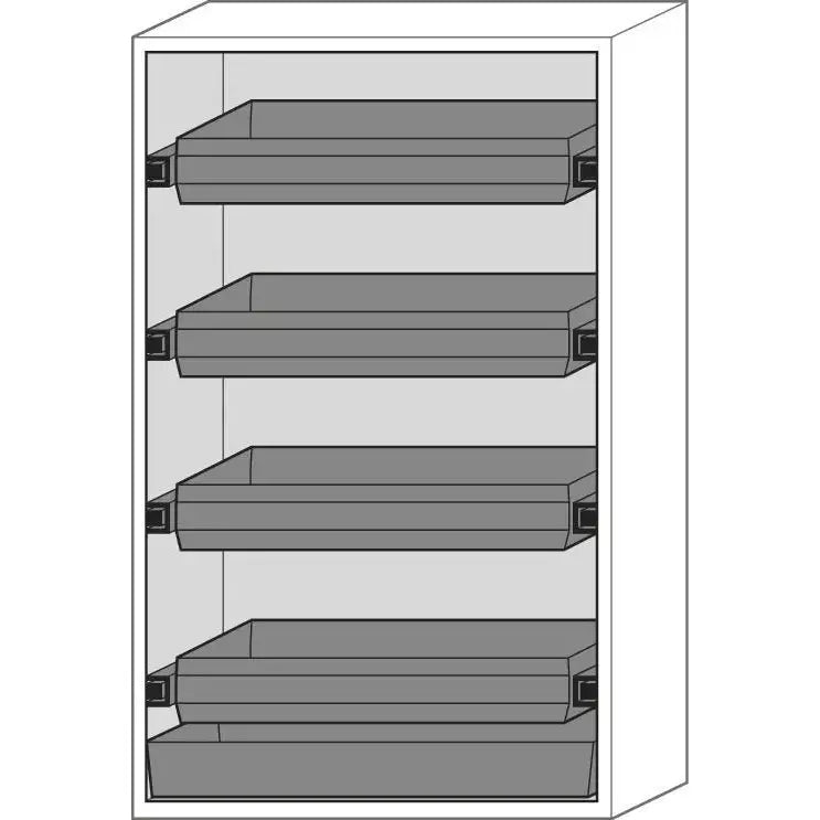 DENIOS Asecos brandwerende kast voor gevaarlijke stoffen Gf 1201.4 "One Touch", 4 uittrekbare laden, geel 