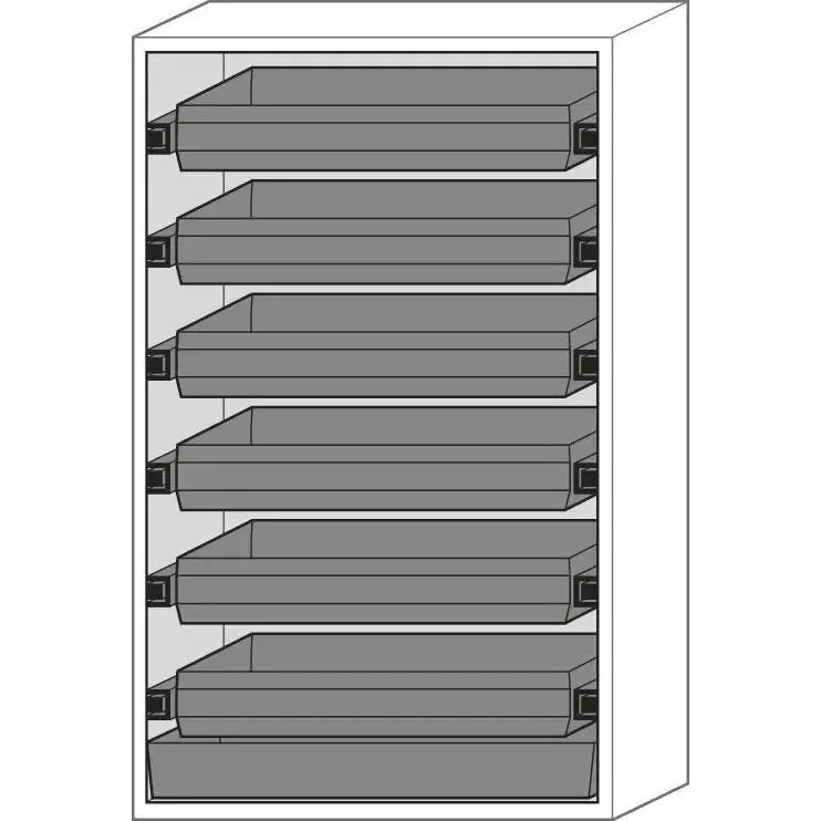 DENIOS Asecos brandwerende kast voor gevaarlijke stoffen Gf 1201.6 "One Touch", 6 uittrekbare laden, geel 