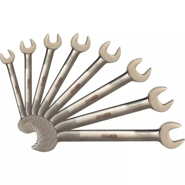 DENIOS Ks Tools Doppel-maulschlüssel-set, Titan, 6x7 - 17x19 Mm, 8-teilig, Extrem Leicht, Antimagnetisch