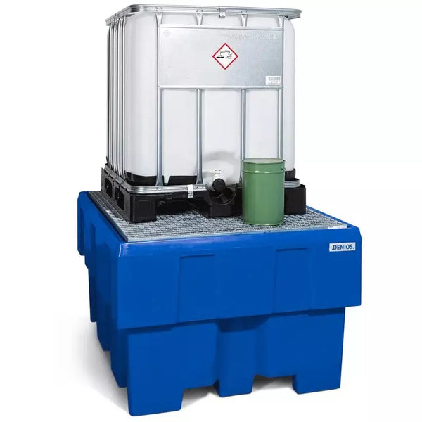 DENIOS Auffangwanne Classic-line Aus Polyethylen (Pe) Für 1 Ibc, Mit Verzinktem Gitterrost