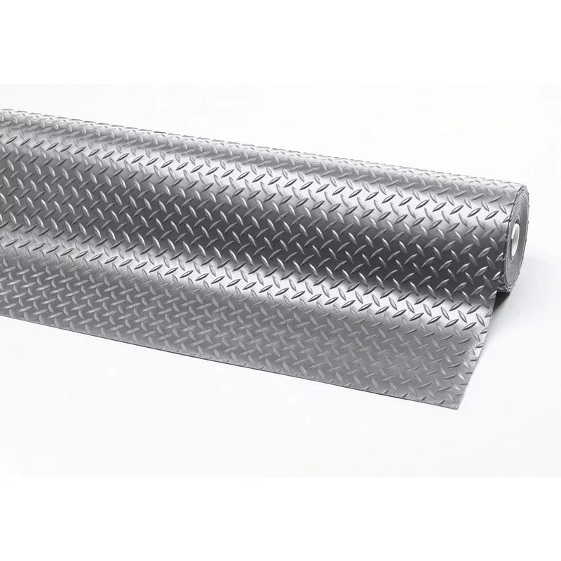 DENIOS rubberen antislip loper, Diamond Plate Runner, druppelvormige plaatlook, 91 cm x 22,8 m, grijs 