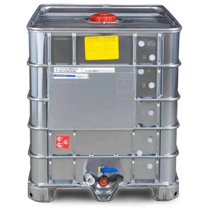 Conteneur pour produits dangereux DENIOS IBC avec enveloppe en acier, version Ex, patins en acier, 1000 litres, ouverture Nw150 