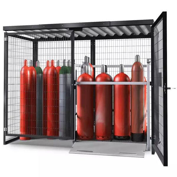 Rangement pour bouteilles de gaz DENIOS type Gsn 2.28, gris, sans groupe de base 