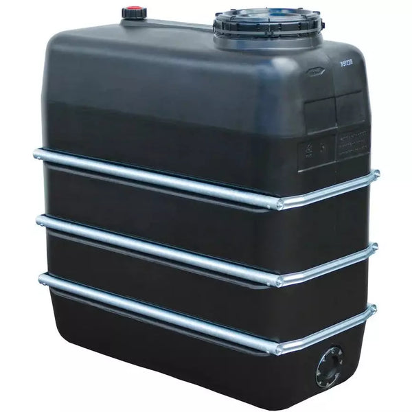 DENIOS Chemische tank van polyethyleen (Pe), 1.500 liter volume, zwart 