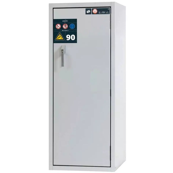 DENIOS Asecos Feuerbeständiger Gasflaschenschrank G90.6-10, 600 Mm Breit, Türanschlag Rechts, Grau