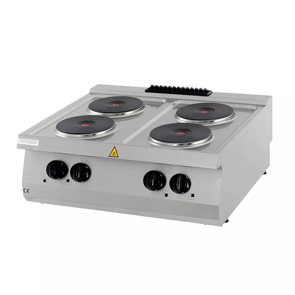 MAXIMA Gastro Heavy Duty Kookplaat - 4 Branders - Dubbele Unit - 70 cm Diep - Elektrisch 