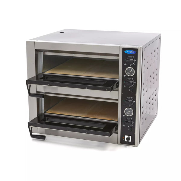 MAXIMA Gastro Pizza Oven - Geschikt voor 4 x Ø 30 cm Pizza's - Dubbeldeks