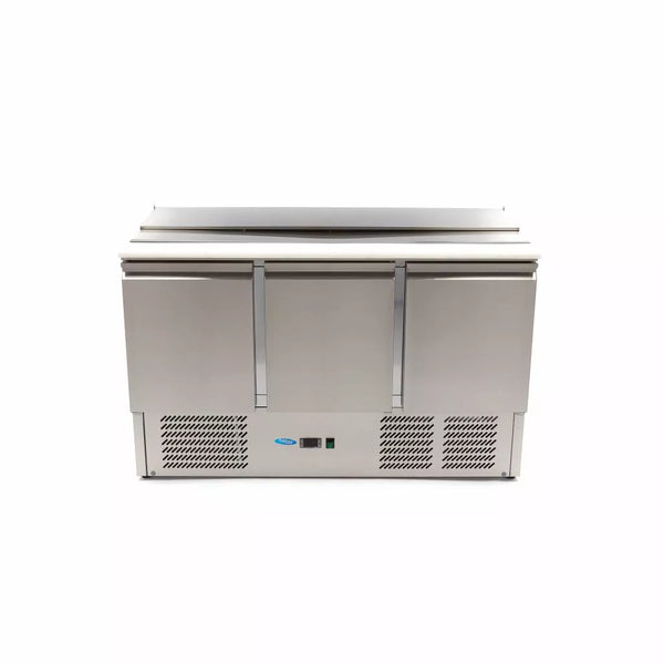 Saladette Gastro MAXIMA - 400 l - 137 cm - 3 portes - avec planche à découper