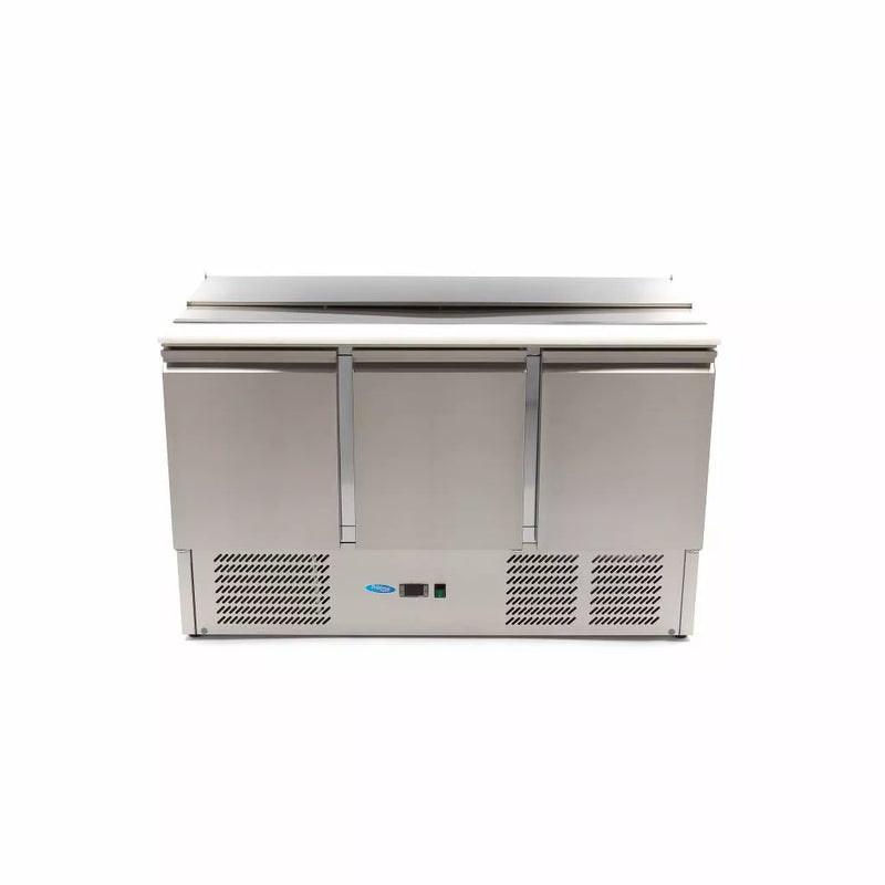 MAXIMA Gastro Saladette - 400 l - 137 cm - 3 Türen - inkl. Schneidebrett