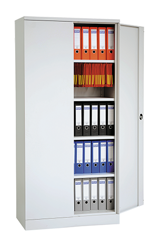 Armoire double portes Simlaflex,
 4 étagères galvanisées, capacité de charge 80 kg,
 LxPxH 920x420x1950 mm